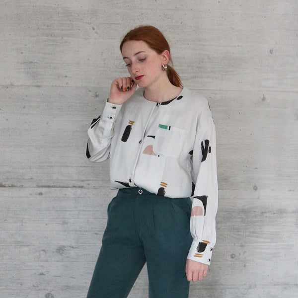 NIKY blouse with light grey print - Where is Marlo