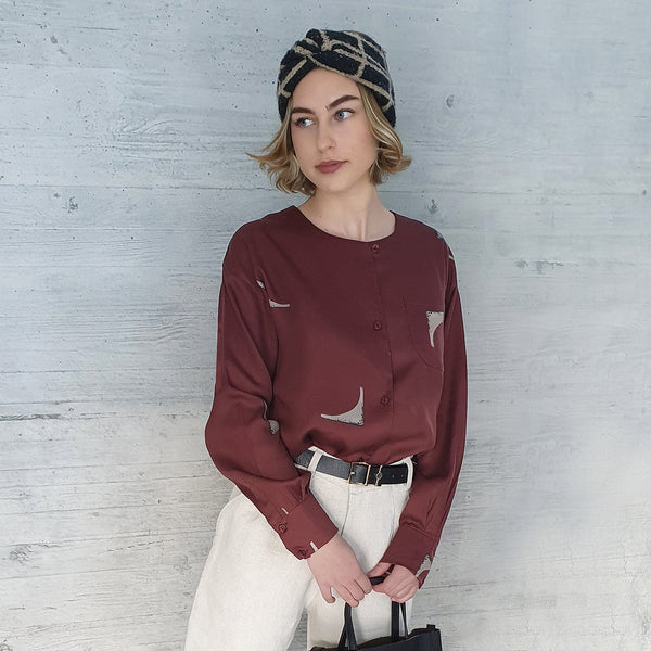 NIKY blouse with wine print - Where is Marlo
