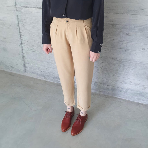 AVA Lyocell Camel Pants - Where is Marlo