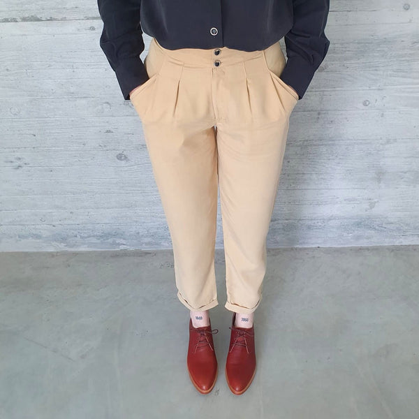 AVA Lyocell Camel Pants - Where is Marlo