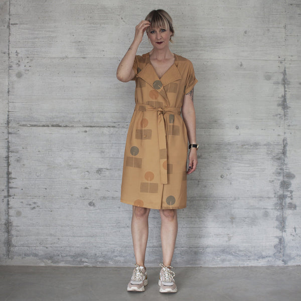 SIMONE camel print dress - Where is Marlo