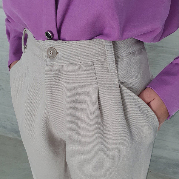 BILLIE hemp and cotton pants taupe - Where is Marlo