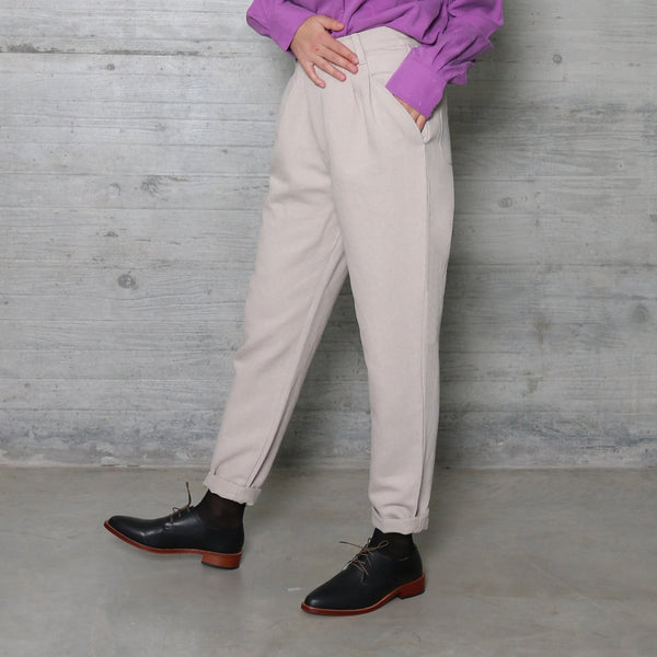 BILLIE hemp and cotton pants taupe - Where is Marlo